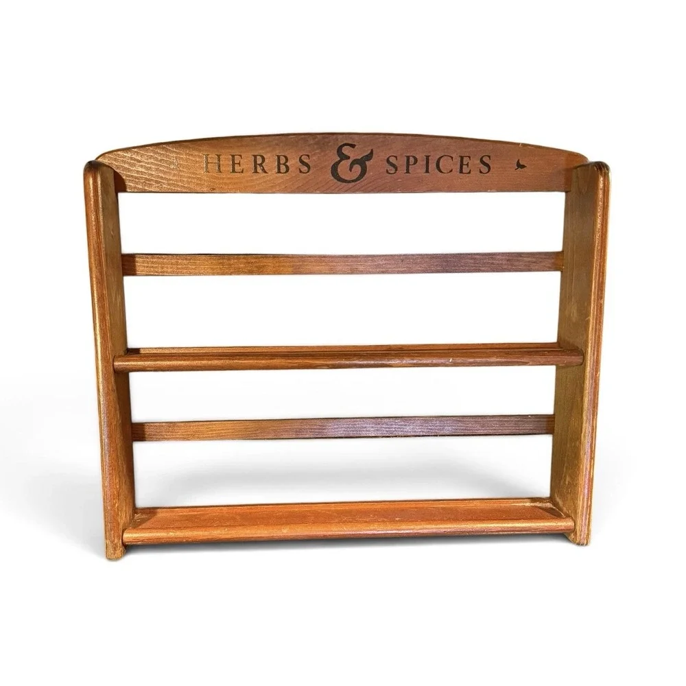 Vintage McCormick Wooden Wall Spice Rack Herbs & Spices Kitchen Shelf Rustic